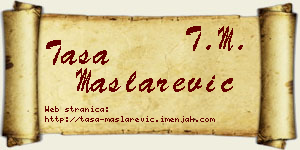 Tasa Maslarević vizit kartica